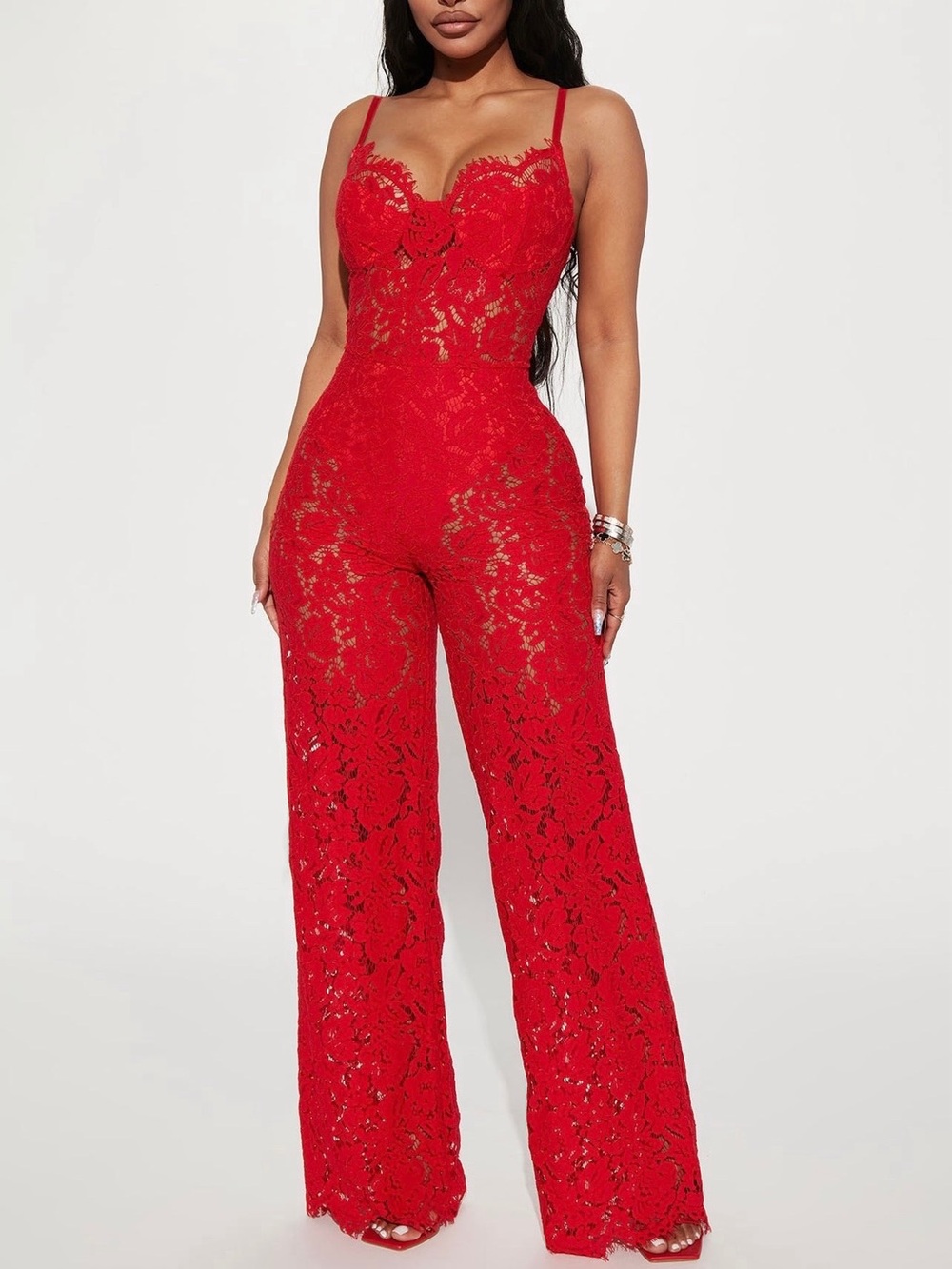 Fashion Nova Evening Glow Lace Jumpsuit – $20